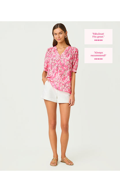 ELSA SHORT SLEEVE TOP, CONFETTI PINK LIZA
