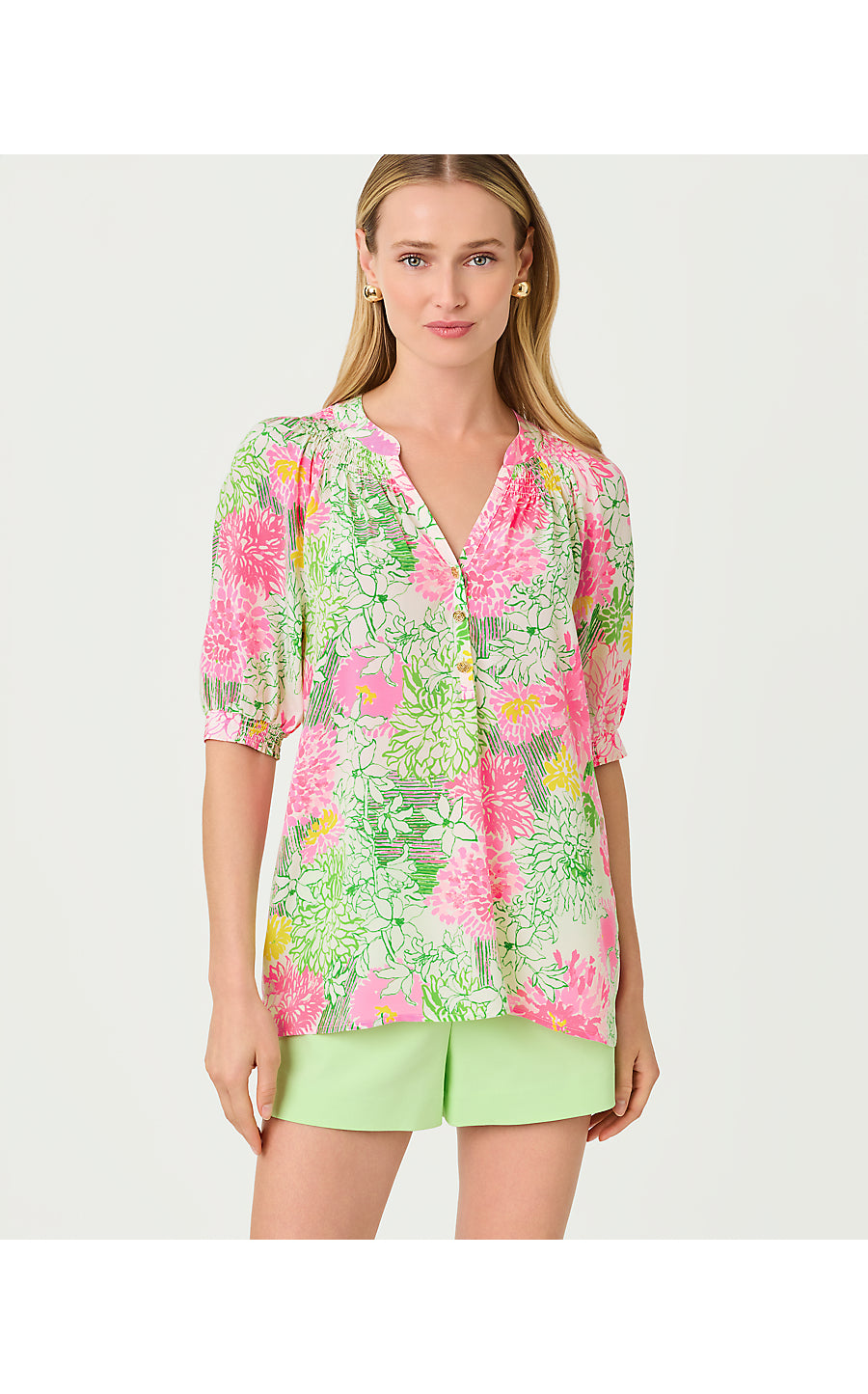 ELSA SHORT SLEEVE TOP, RESORT WHITE MUM PATCH