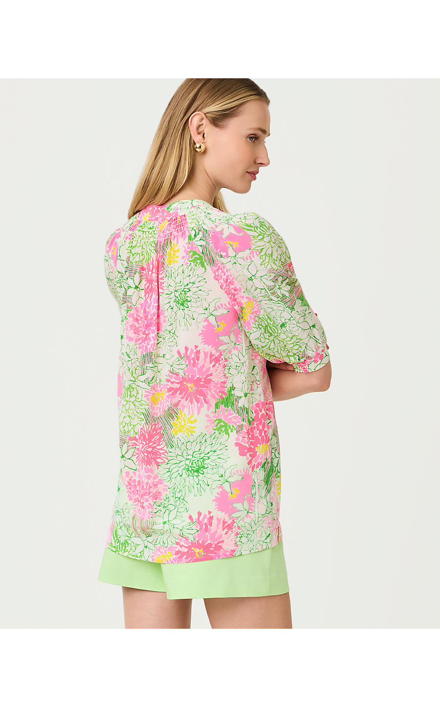 ELSA SHORT SLEEVE TOP, RESORT WHITE MUM PATCH