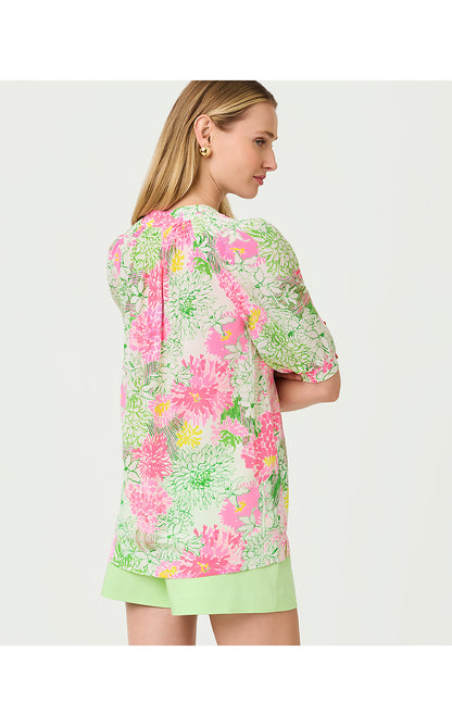 ELSA SHORT SLEEVE TOP, RESORT WHITE MUM PATCH