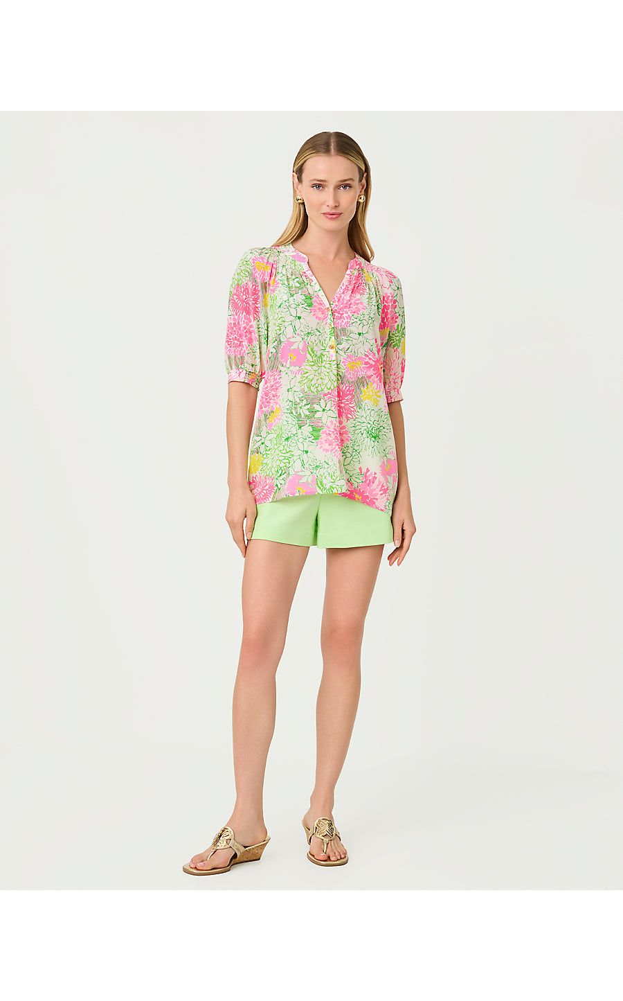 ELSA SHORT SLEEVE TOP, RESORT WHITE MUM PATCH
