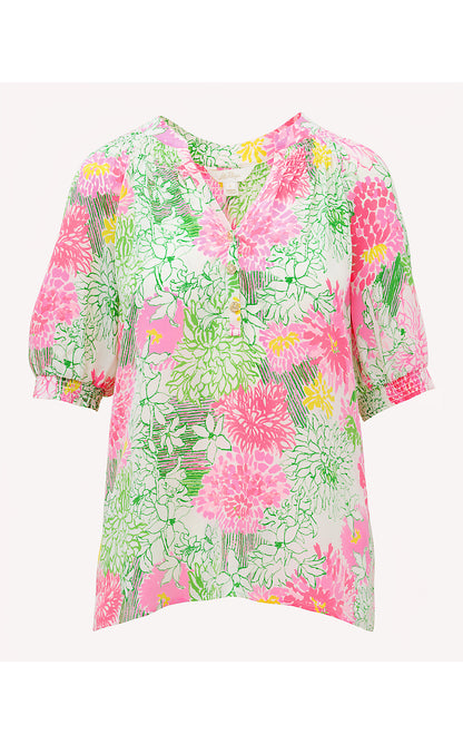 ELSA SHORT SLEEVE TOP, RESORT WHITE MUM PATCH