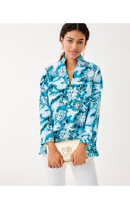 ROSEE TUNIC, BELLEVUE BLUE LILLY GULLS
