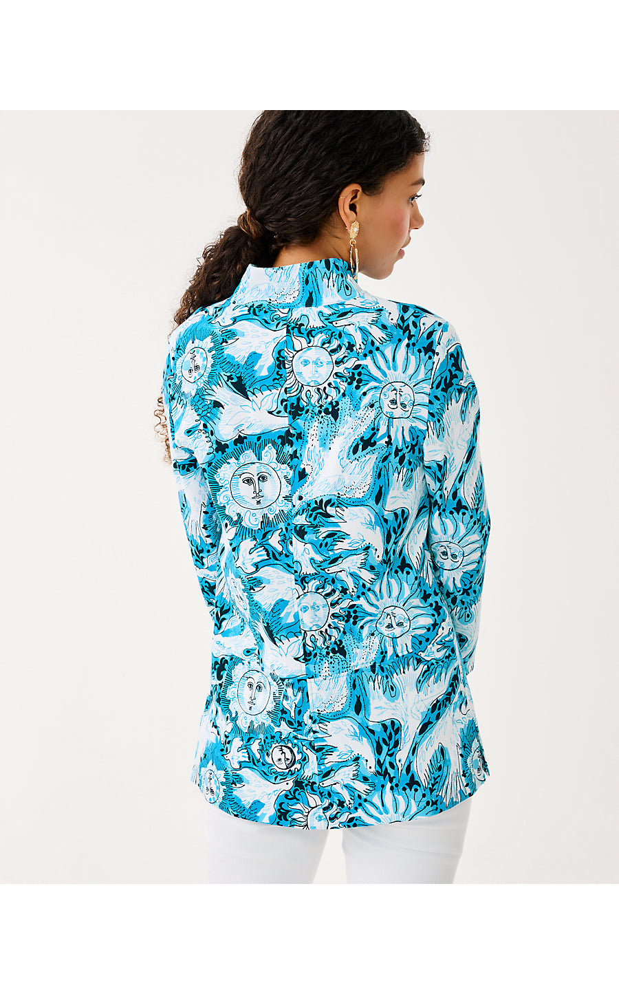ROSEE TUNIC, BELLEVUE BLUE LILLY GULLS