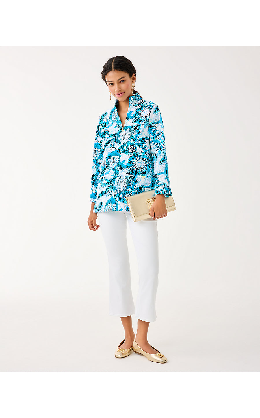 ROSEE TUNIC, BELLEVUE BLUE LILLY GULLS