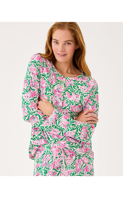 ALEXANDAR PJ TOP, PINK QUARTZ PANDA N BOWS