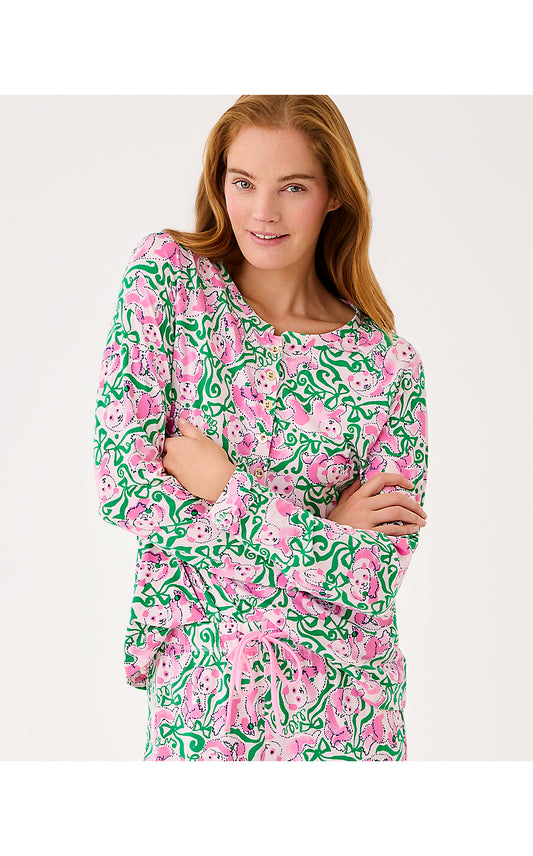 ALEXANDAR PJ TOP, PINK QUARTZ PANDA N BOWS