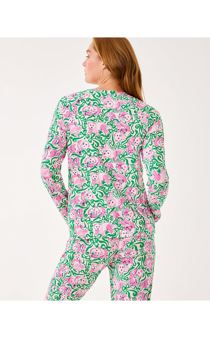 ALEXANDAR PJ TOP, PINK QUARTZ PANDA N BOWS