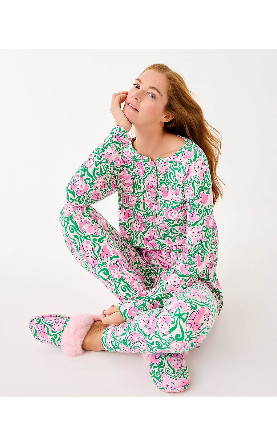 ALEXANDAR PJ TOP, PINK QUARTZ PANDA N BOWS