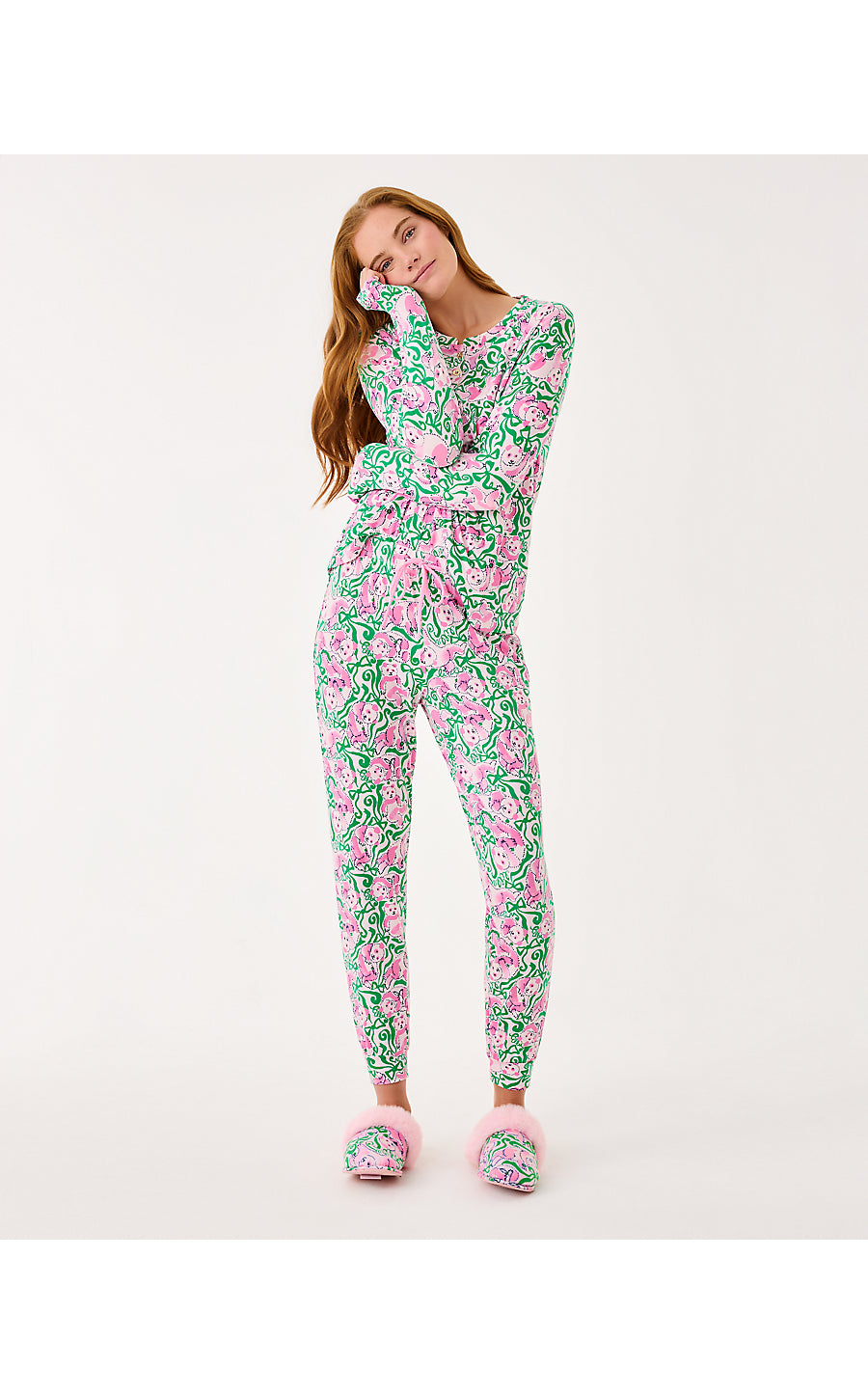 ALEXANDAR PJ TOP, PINK QUARTZ PANDA N BOWS