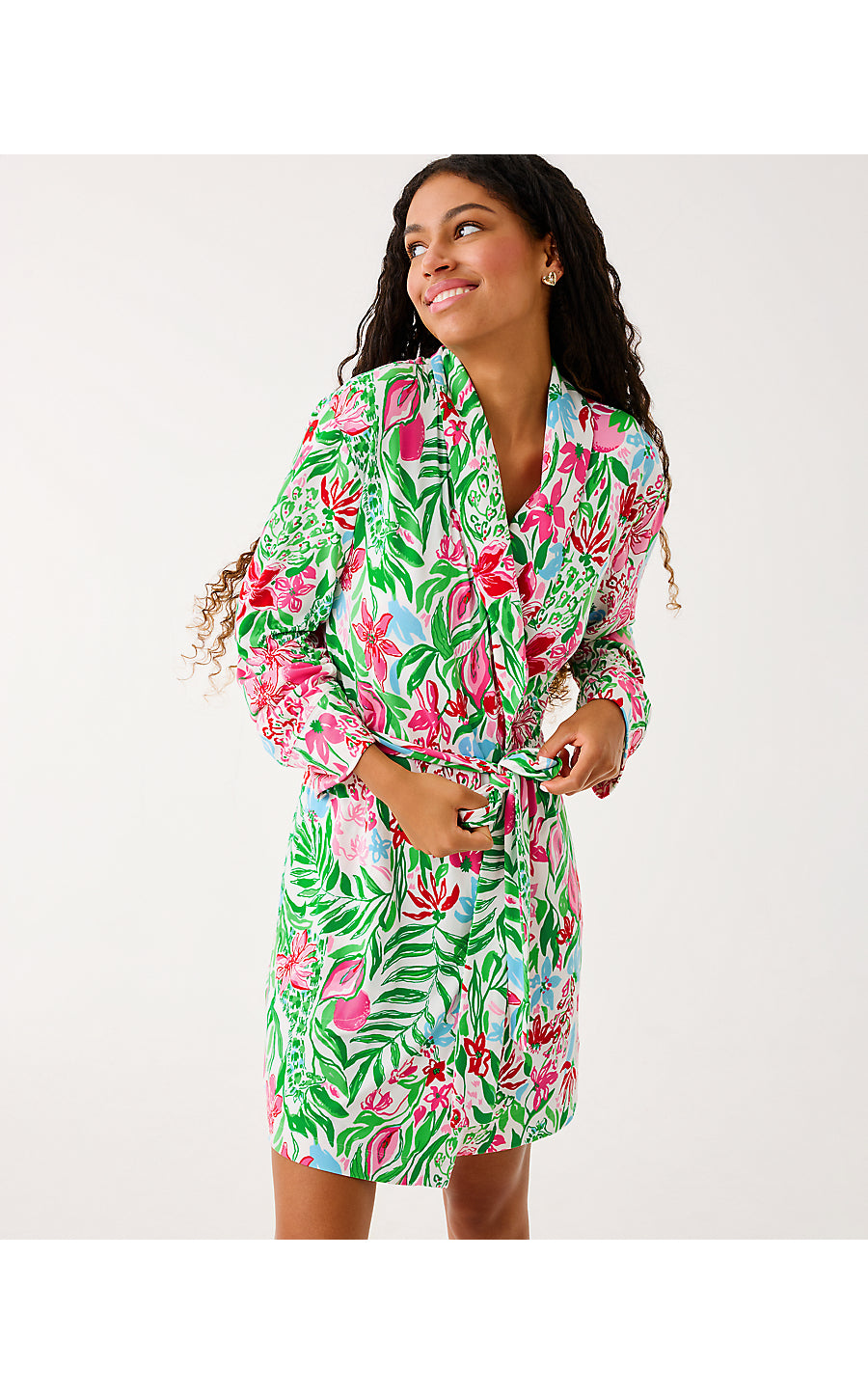 JANINE PJ ROBE, MULTI GLOWING GARDENS