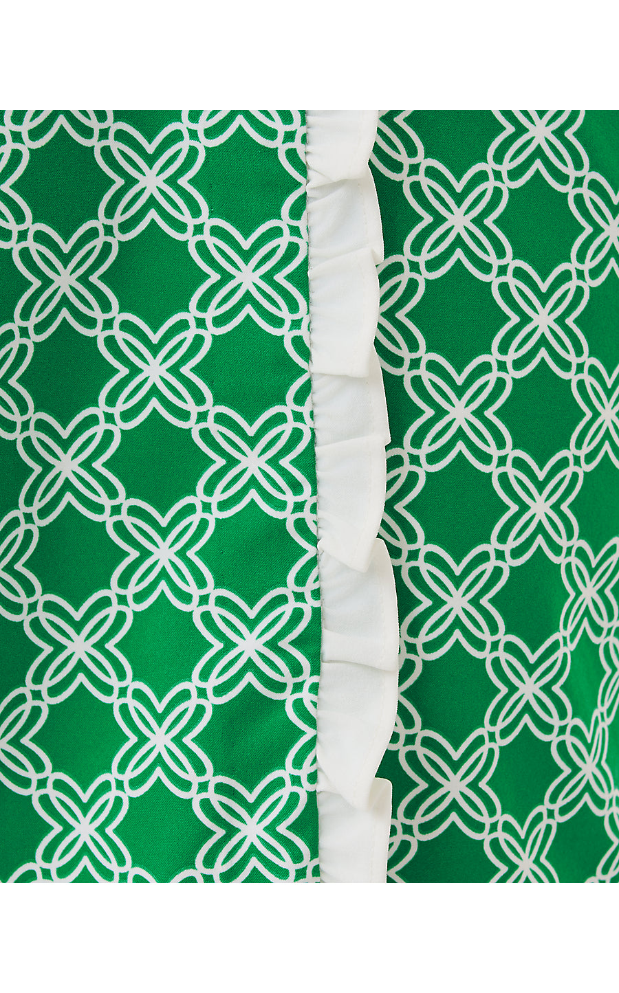 MONICA RUFFLE SKORT UPF 50+, BAMBOO GREEN BOO GREEN OPEN BUTTERFLY PATTERN