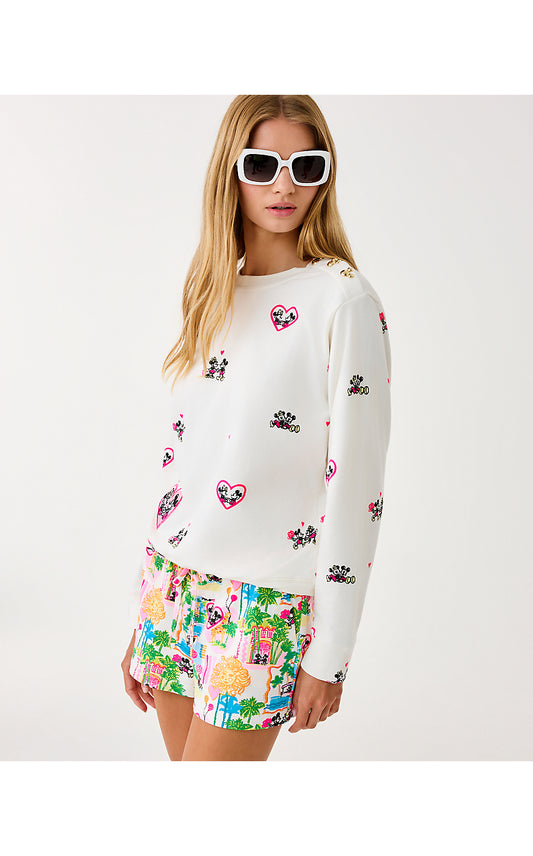 BALLAD LONG SLEEVE SWEATSHIRT, COCONUT DISNEY HALF DROP