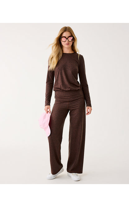 CLARO LONG SLEEVE TOP UPF 50+, FRENCH ROAST X NOIR HEATHER