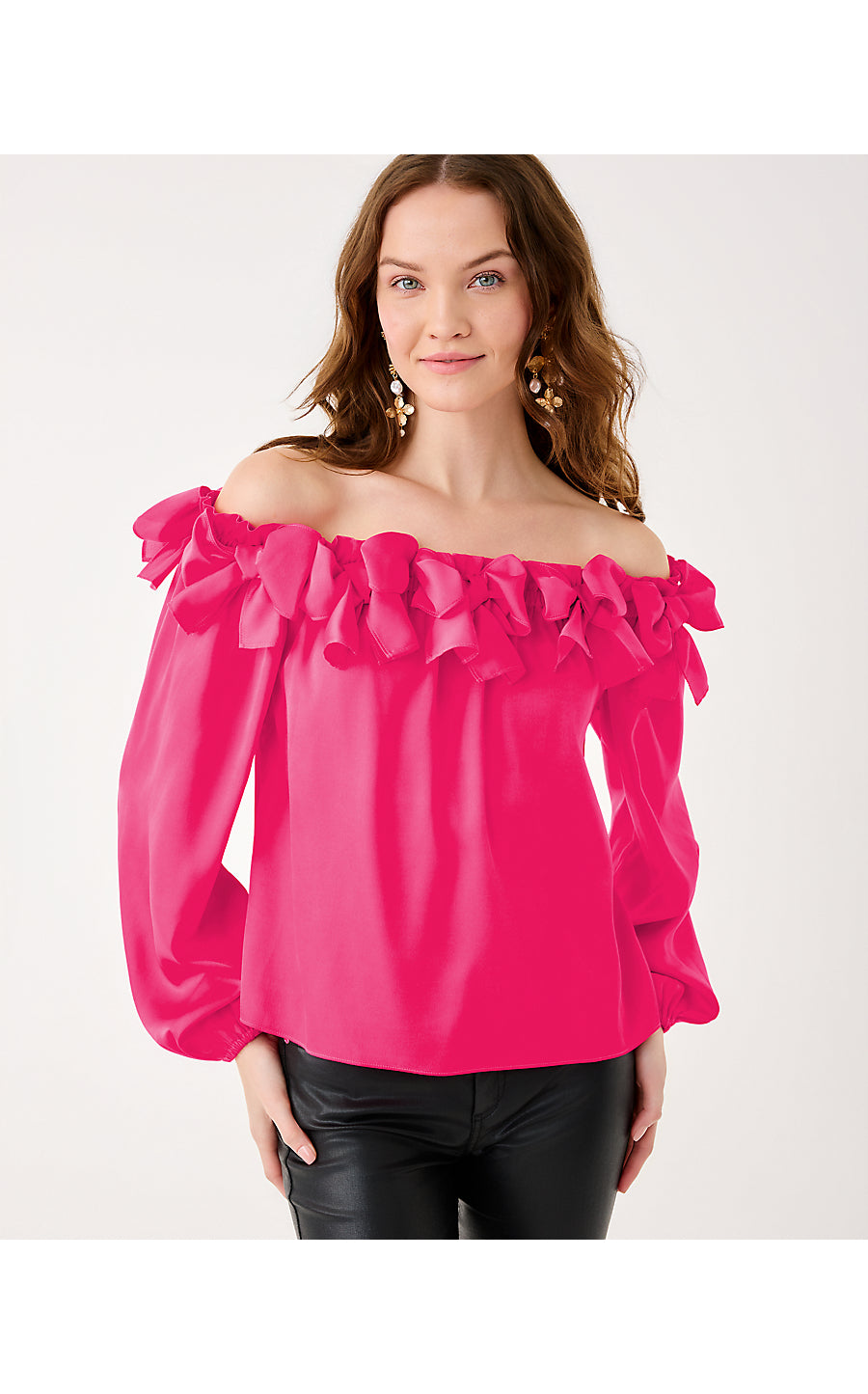 ANALEA OFF THE SHOULDER TOP, SUN SHELL PINK