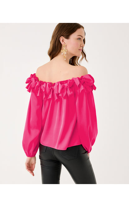 ANALEA OFF THE SHOULDER TOP, SUN SHELL PINK