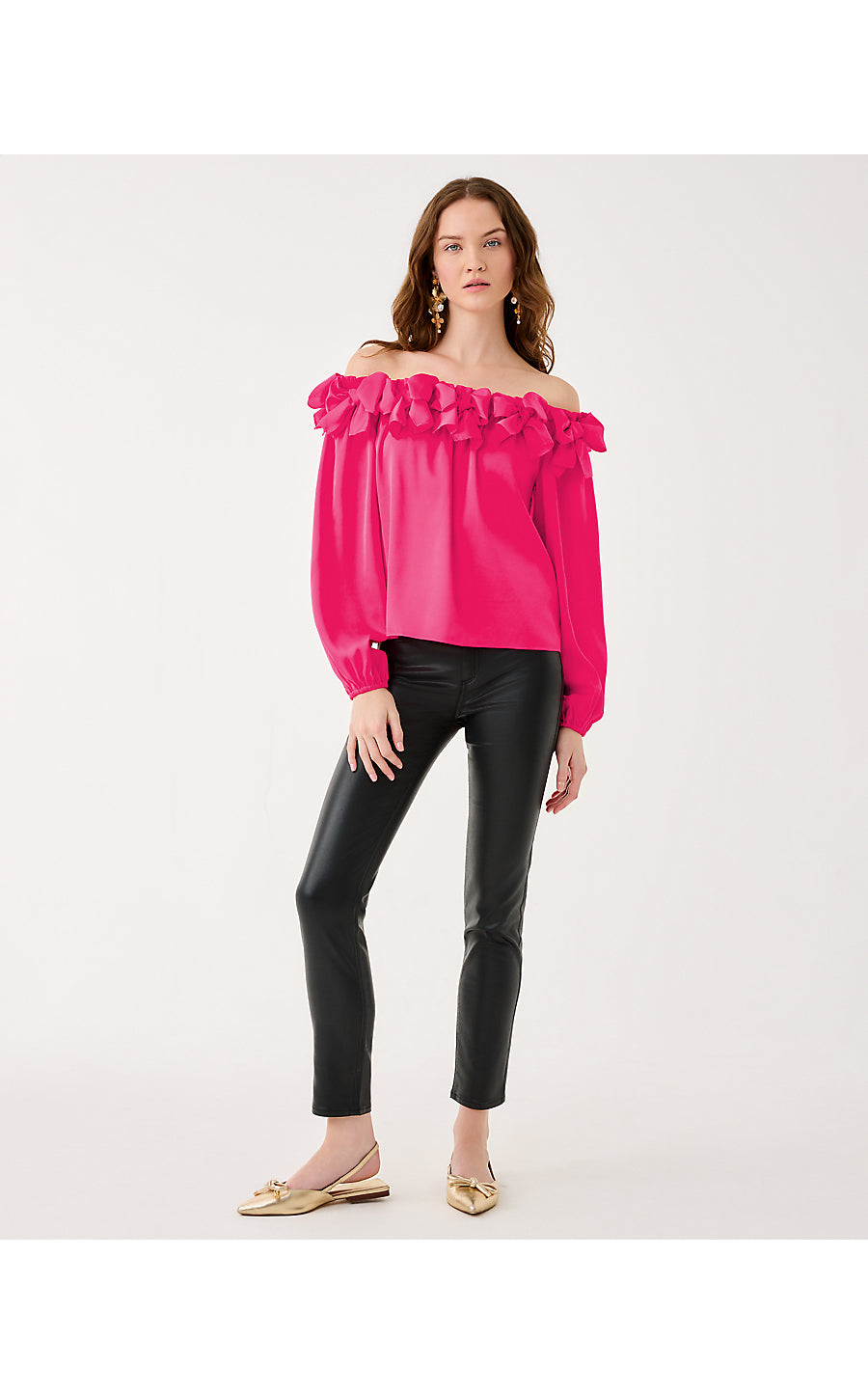 ANALEA OFF THE SHOULDER TOP, SUN SHELL PINK