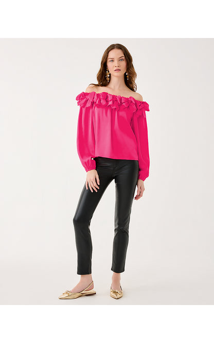ANALEA OFF THE SHOULDER TOP, SUN SHELL PINK