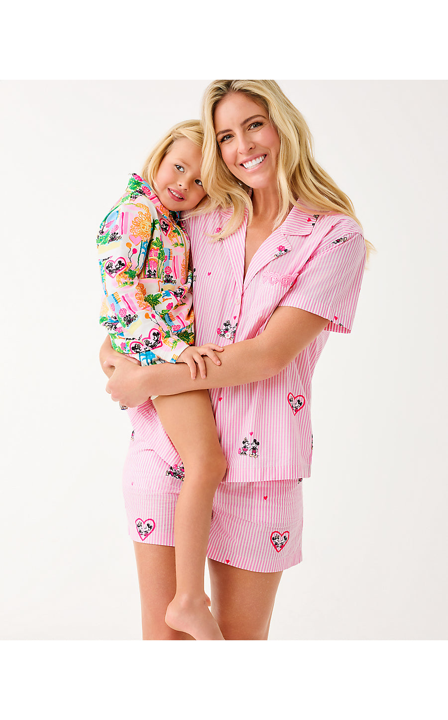 MARI PJ BUTTON-UP TOP, MULTI DISNEY HALF DROP OVERPRINT