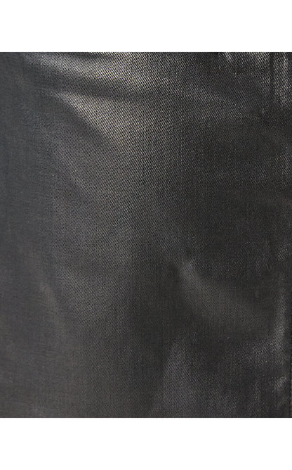 SARISSA STRETCH COATED MINI SKIRT, NOIR