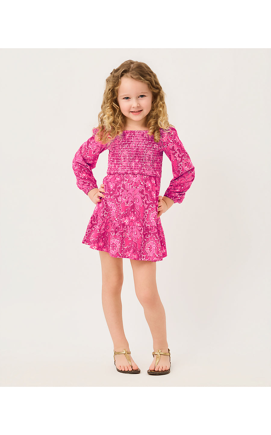 MINI JILLY LONG SLEEVED DRESS, PINK ASTER THE CASBAH ALLOVER