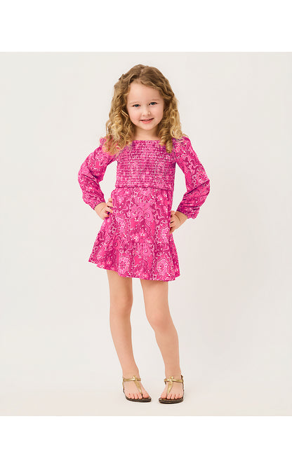 MINI JILLY LONG SLEEVED DRESS, PINK ASTER THE CASBAH ALLOVER