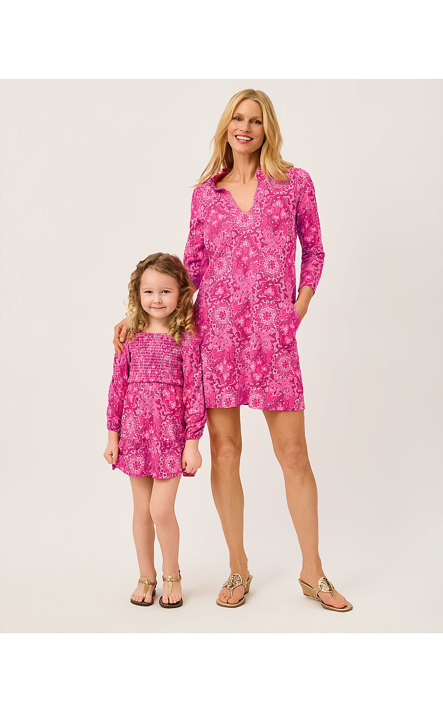 MINI JILLY LONG SLEEVED DRESS, PINK ASTER THE CASBAH ALLOVER