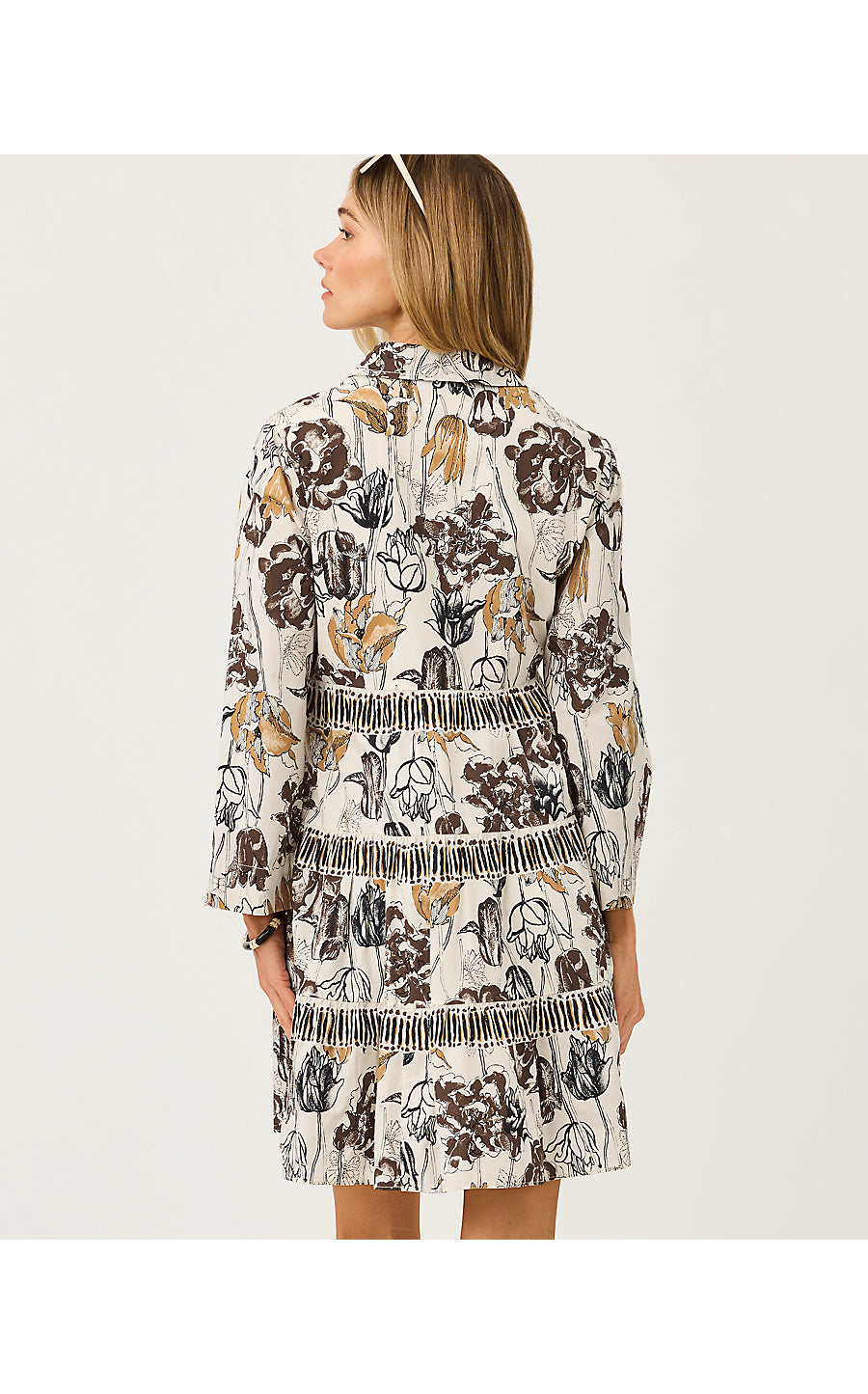 ANGIE DRESS, COCONUT BIG LILLYS ENGINEERED WOVEN DRESS