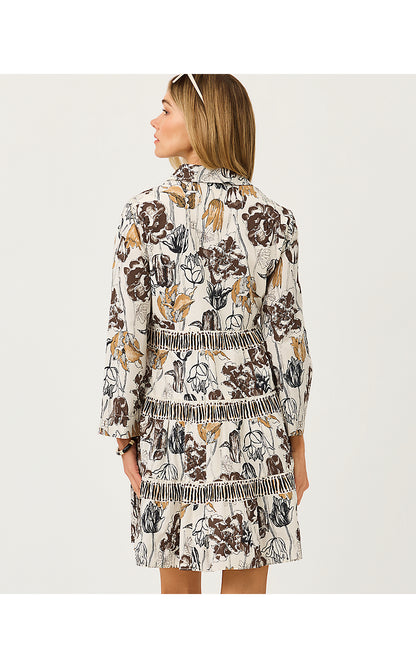 ANGIE DRESS, COCONUT BIG LILLYS ENGINEERED WOVEN DRESS