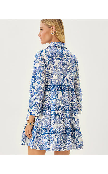 ANGIE DRESS, COCONUT UNFORGETTABLE ENGINEERED WOVEN DRESS