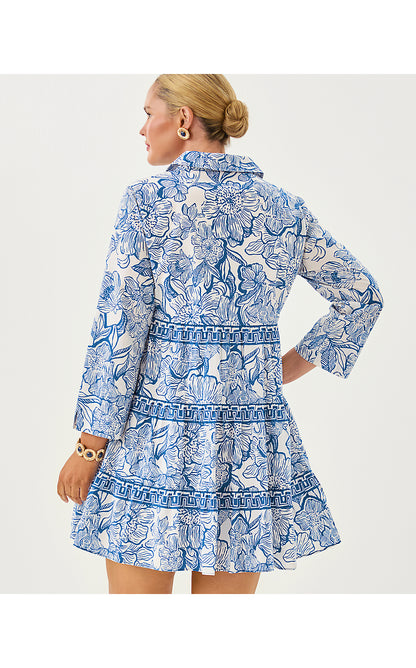 ANGIE DRESS, COCONUT UNFORGETTABLE ENGINEERED WOVEN DRESS