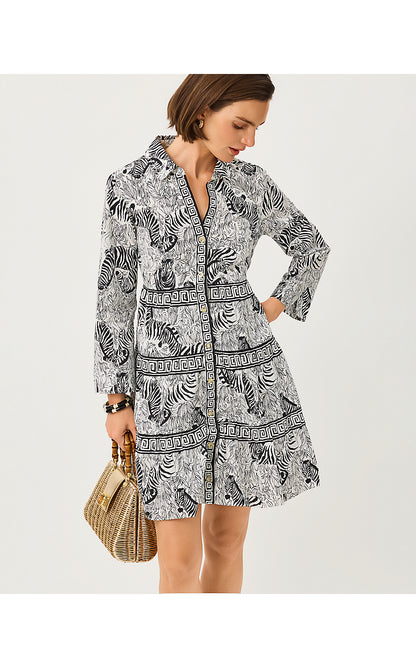 ANGIE DRESS, COCONUT Z ENGINEERED WOVEN DRESS
