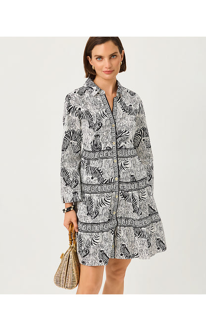 ANGIE DRESS, COCONUT Z ENGINEERED WOVEN DRESS