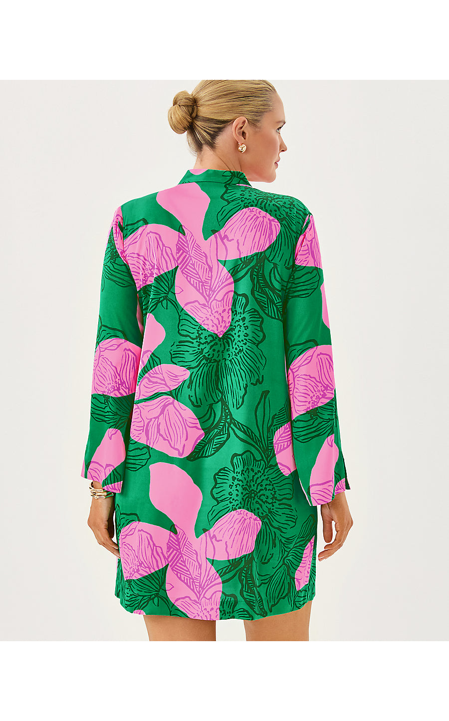 IRELLA CAFTAN DRESS, KITTS GREEN OVERSIZED SUNSET SHADOWS