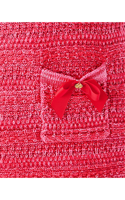 RHYSA SWEATER DRESS, CHERRY RED METALLIC MARL