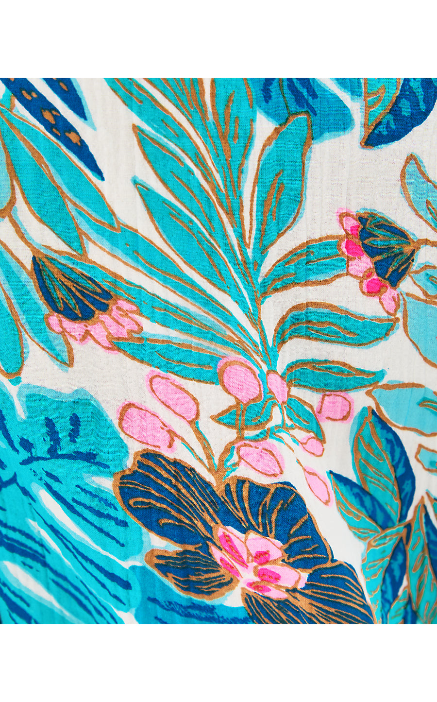 BRETT DRESS, BREEZY AQUA BEST FRONDS FOREVER