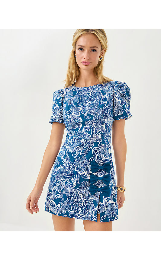 LALA SKIRTED ROMPER, STARLIGHT NAVY UNFORGETTABLE