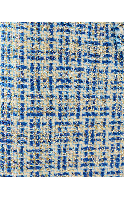 TEDDY BOUCLE SHIFT, TANGIER TEAL OCEAN DEEP LUREX BOUCLE