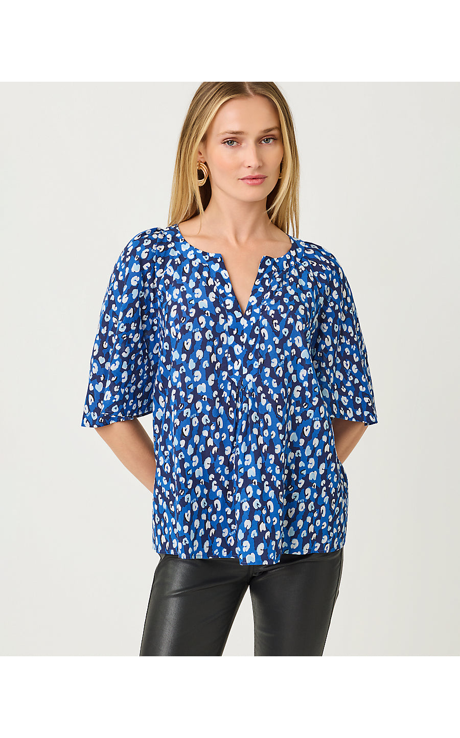 WILMER SHORT SLEEVE TOP, STARLIGHT NAVY YOURE AN ANIMAL