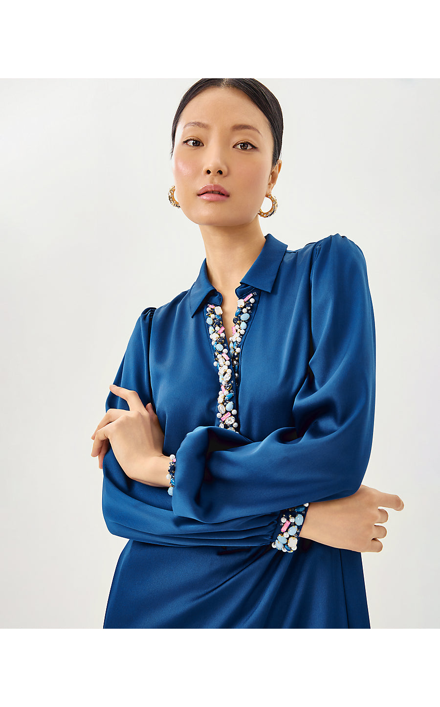 HARMONEE DRESS, STARLIGHT NAVY