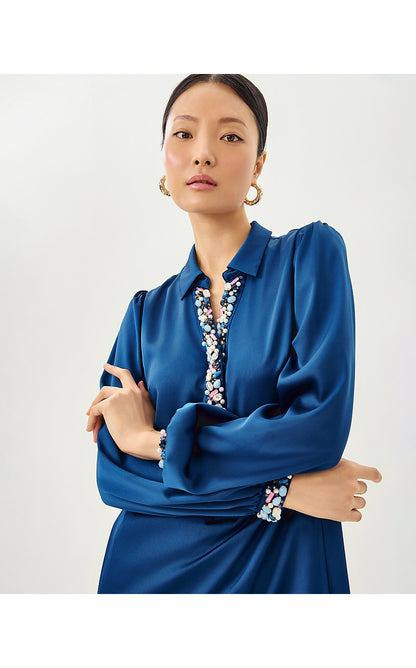 HARMONEE DRESS, STARLIGHT NAVY