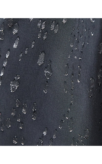 GAIL SILK DRESS, NOIR FISH CLIP CHIFFON