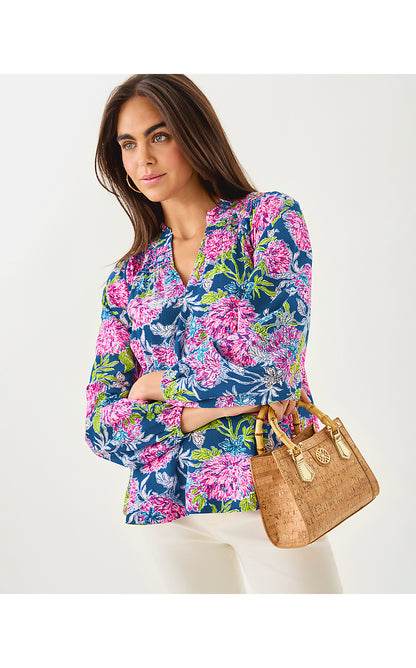 LOURDES LONG SLEEVE TOP, MULTI DAHLIA LICIOUS