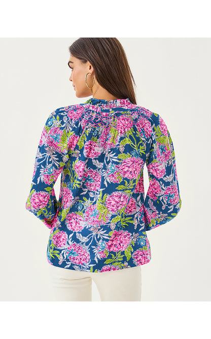 LOURDES LONG SLEEVE TOP, MULTI DAHLIA LICIOUS
