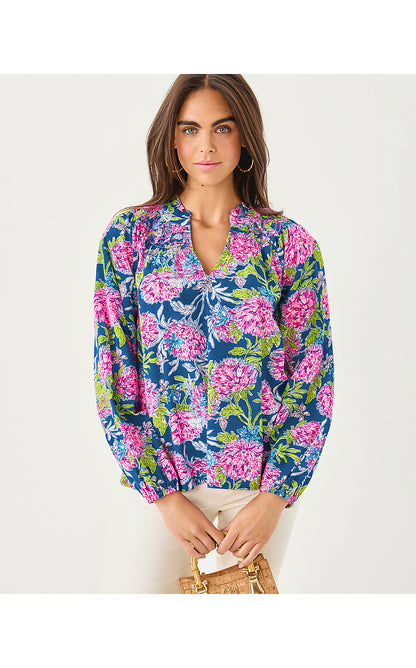 LOURDES LONG SLEEVE TOP, MULTI DAHLIA LICIOUS