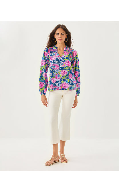 LOURDES LONG SLEEVE TOP, MULTI DAHLIA LICIOUS