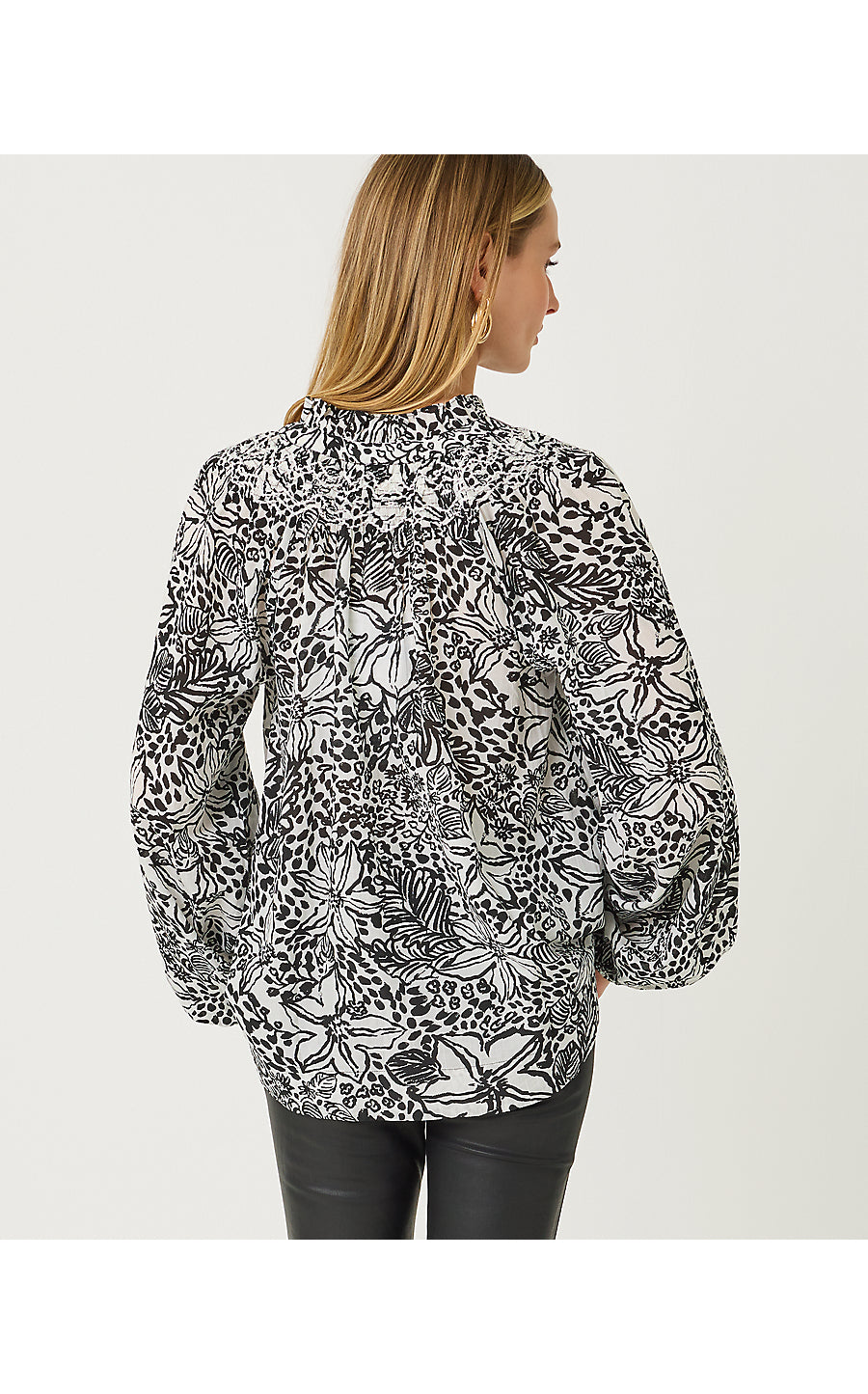 LOURDES LONG SLEEVE TOP, ONYX LOTS TO SPOT