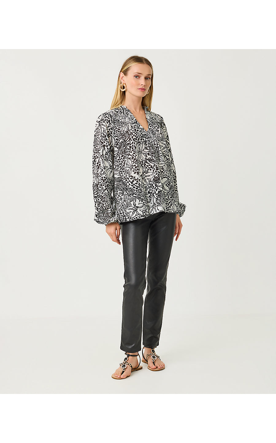 LOURDES LONG SLEEVE TOP, ONYX LOTS TO SPOT