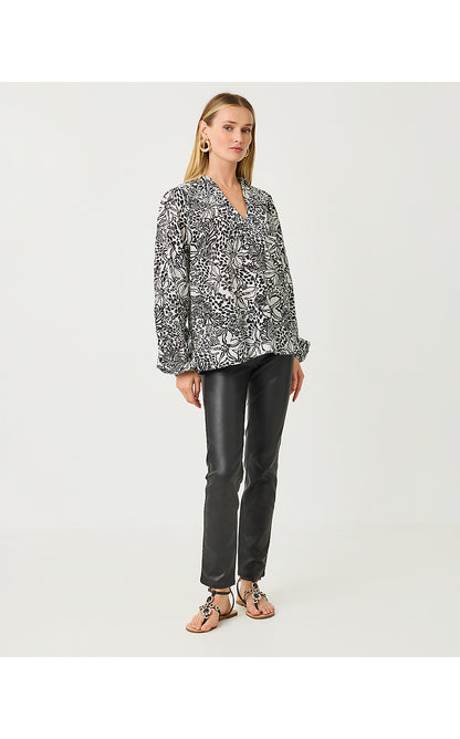 LOURDES LONG SLEEVE TOP, ONYX LOTS TO SPOT