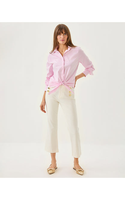 PARRISH HIGH RISE CROP FLARE PANT, COCONUT
